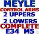 31-12-1-139-991 5-series 31-12-1-139-992 100 Genuine Bmw Control Arms Uppers Lowers All 4 Meyle E34 M5 525 530 535 540