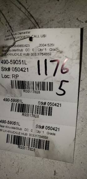 490-59051l Bmw Driver Left Rear Knuckle/stub Fits 06-10 550i 117828