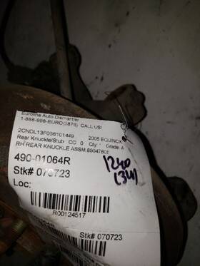 490-01064r Chevrolet Truck Passenger Right Rear Knuckle/stub Fits 05-06 Equinox 124517