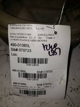 490-01065l Chevrolet Truck Driver Left Rear Knuckle/stub Fits 05-06 Equinox 124518