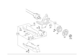 222-350-01-29 Mercedes-benz Genuine Thrust Arm