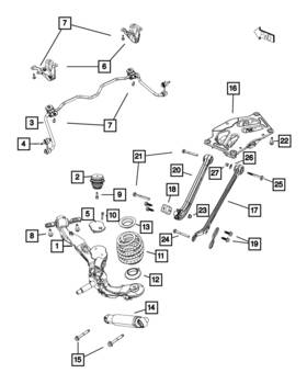 68263211aa Mopar Genuine Rear Control Arm Assembly Left