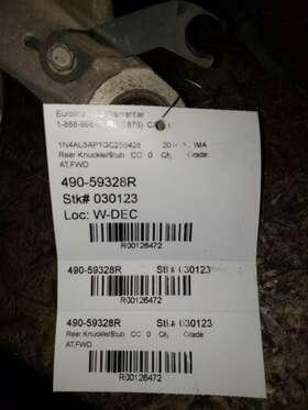 490-59328r Nissan Passenger Right Rear Knuckle/stub Sedan Fits 13-18 Altima