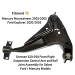 Dorman 520-290 Front Right Suspension Control Arm And Ball Joint Assembly Ford. Fixed Price $120.00.
