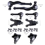Front Lower Upper Ball Joints Tie Rods For 1992-1996 Mitsubishi Montero Ls 3.0L. Fixed Price $56.99.