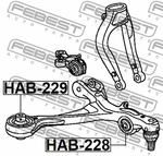 Febest HAB-228 Front Arm Bushing For Acura Rl 2005-2009. Fixed Price $38.99.