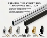 Select Color 18" 24" 30" 36" 46" Tsh Oval Closet Rod W/ Pinned End Supports. Fixed Price $21.99.