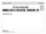 Genuine Bmw Hydrobearing 31-12-6-765-992 New. Fixed Price $86.98.