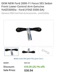 Oem New Ford 2000-11 Focus Ses Sedan Front Lower Control Arm Genuine YS4Z5500DA. Fixed Price $21.00.