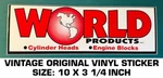 World Products Cylinder Heads Engine Blocks-vintage Original Vinyl Decal Sticker. Fixed Price $11.00.