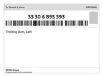 Genuine Bmw Trailing Arm, Left 33-30-6-895-393 New. Fixed Price $704.05.