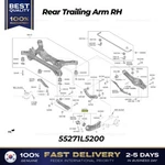 Genuine Rear Trailing Arm 55271L5200 For Hyundai Sonata Kia K5. Fixed Price $161.00.