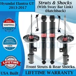 Kyb Oem Front Strut W/sway Bar Links & Rear Shock 2013-2017 Hyundai Elantra Gt. Fixed Price $386.65.