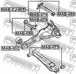 Febest MAB-080 Rear Rod Bushing For Mitsubishi Lancer 1999-2008. Fixed Price $38.99.