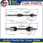 Front Trakmotive Cv Axle Joint Shaft For Lexus ES300 3.0L 2003 2002. Fixed Price $276.98.