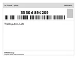 Genuine Bmw Trailing Arm, Left 33-30-6-894-209 New. Fixed Price $704.05.