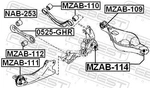 For Febest MZAB-111 Bushing, Rear Trailing Arm. Fixed Price $29.70.