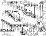 Febest 2007-2012 Mazda CX-7 Rear Trailing Arm Bushing MZAB-100. Fixed Price $49.00.