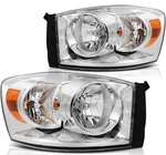 Fit For Dodge Ram 2006-2009 Headlights Assembly Driver+passenger Chrome Lamps. Fixed Price $78.99.
