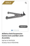 New Genuine Gm F Arm Ac Delco Suspension Control & Ball Joint Assembly. Fixed Price $158.77.